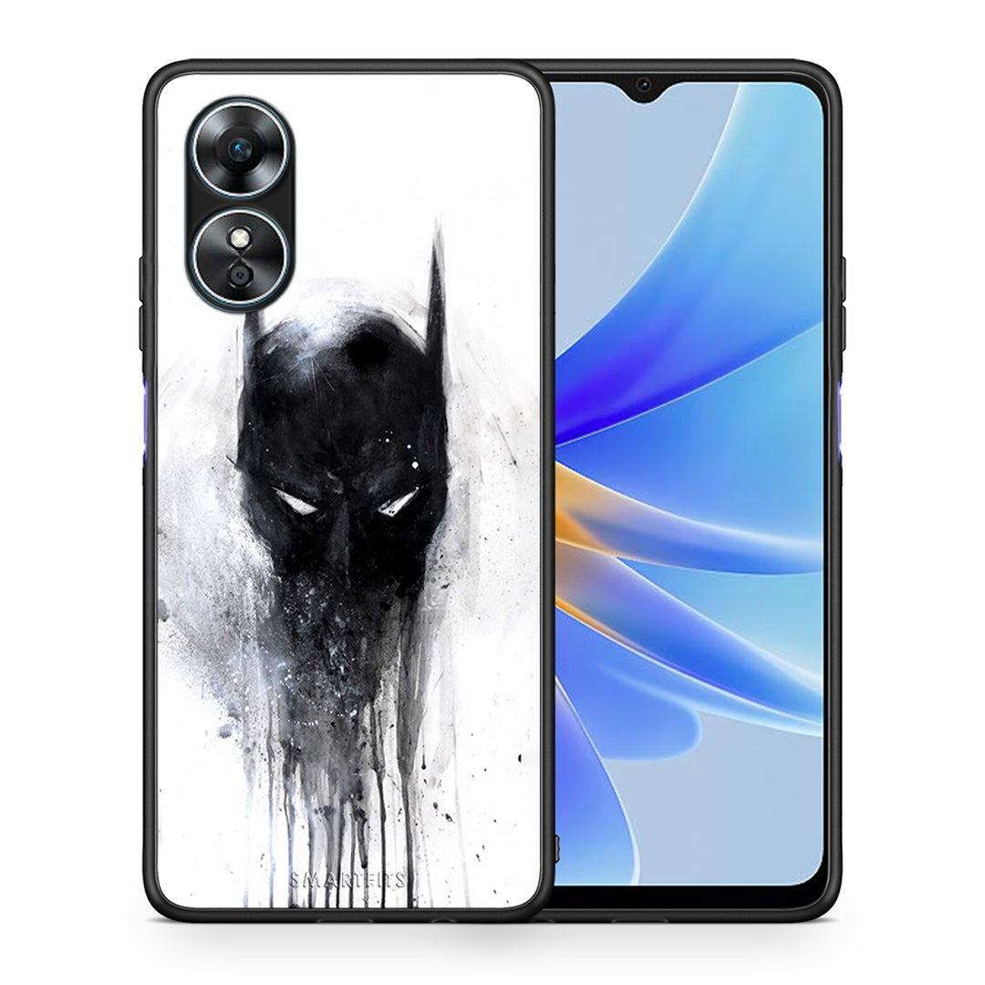 Θήκη Oppo A17 Hero Paint Bat από τη Smartfits με σχέδιο στο πίσω μέρος και μαύρο περίβλημα | Oppo A17 Hero Paint Bat Case with Colorful Back and Black Bezels