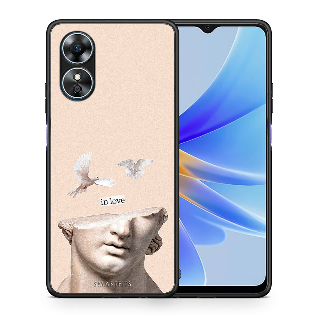 Θήκη Oppo A17 In Love από τη Smartfits με σχέδιο στο πίσω μέρος και μαύρο περίβλημα | Oppo A17 In Love Case with Colorful Back and Black Bezels