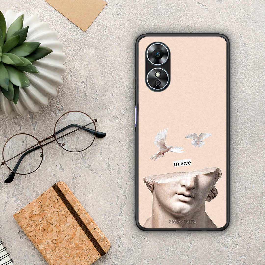 Θήκη Oppo A17 In Love από τη Smartfits με σχέδιο στο πίσω μέρος και μαύρο περίβλημα | Oppo A17 In Love Case with Colorful Back and Black Bezels