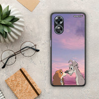 Thumbnail for Θήκη Oppo A17 Lady And Tramp από τη Smartfits με σχέδιο στο πίσω μέρος και μαύρο περίβλημα | Oppo A17 Lady And Tramp Case with Colorful Back and Black Bezels