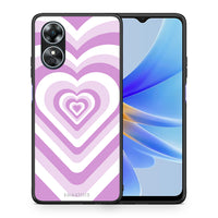 Thumbnail for Θήκη Oppo A17 Lilac Hearts από τη Smartfits με σχέδιο στο πίσω μέρος και μαύρο περίβλημα | Oppo A17 Lilac Hearts Case with Colorful Back and Black Bezels