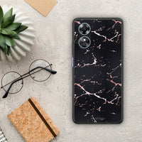 Thumbnail for Θήκη Oppo A17 Marble Black Rosegold από τη Smartfits με σχέδιο στο πίσω μέρος και μαύρο περίβλημα | Oppo A17 Marble Black Rosegold Case with Colorful Back and Black Bezels