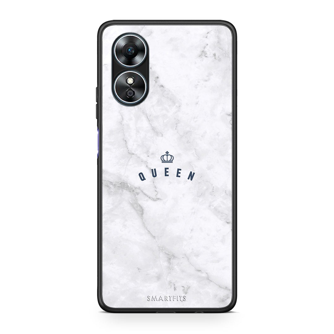 Θήκη Oppo A17 Marble Queen από τη Smartfits με σχέδιο στο πίσω μέρος και μαύρο περίβλημα | Oppo A17 Marble Queen Case with Colorful Back and Black Bezels