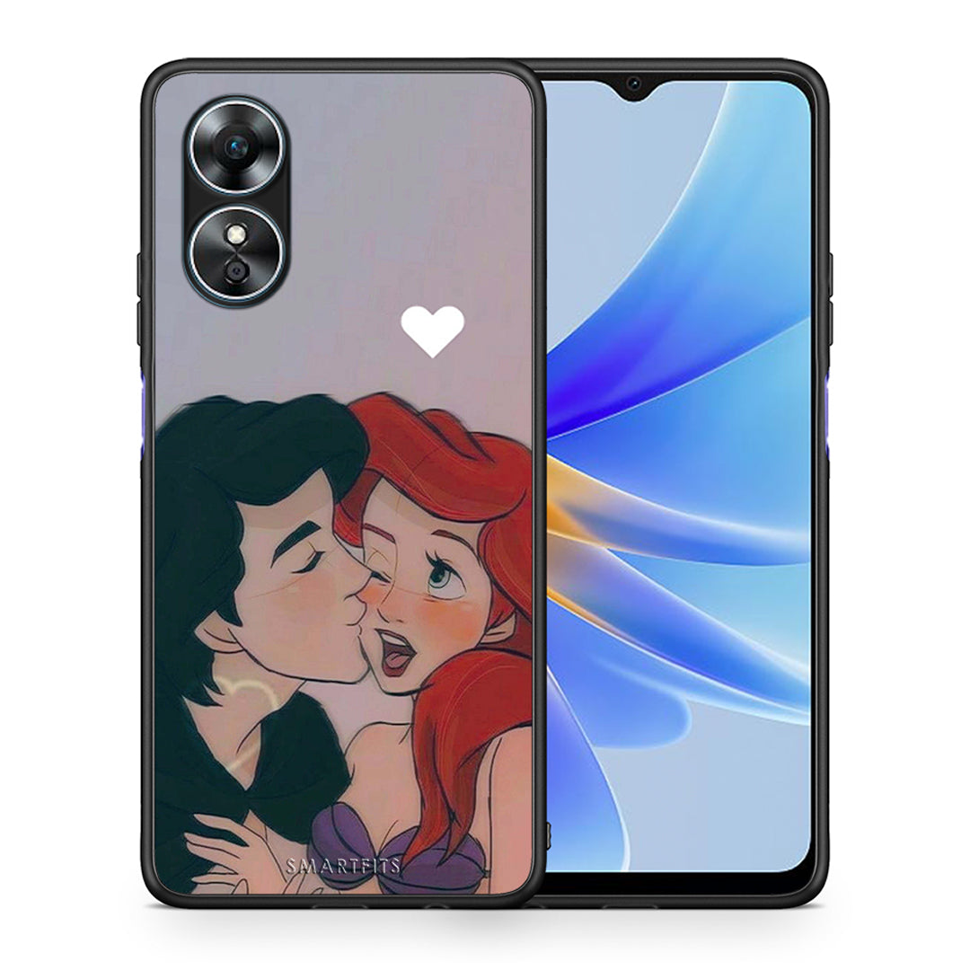 Θήκη Oppo A17 Mermaid Couple από τη Smartfits με σχέδιο στο πίσω μέρος και μαύρο περίβλημα | Oppo A17 Mermaid Couple Case with Colorful Back and Black Bezels