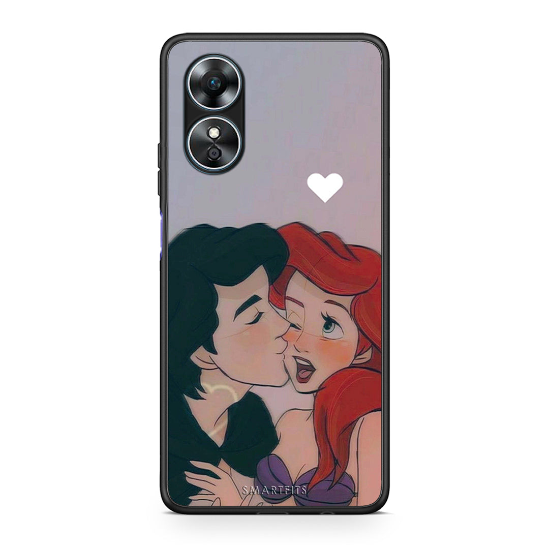 Θήκη Oppo A17 Mermaid Couple από τη Smartfits με σχέδιο στο πίσω μέρος και μαύρο περίβλημα | Oppo A17 Mermaid Couple Case with Colorful Back and Black Bezels