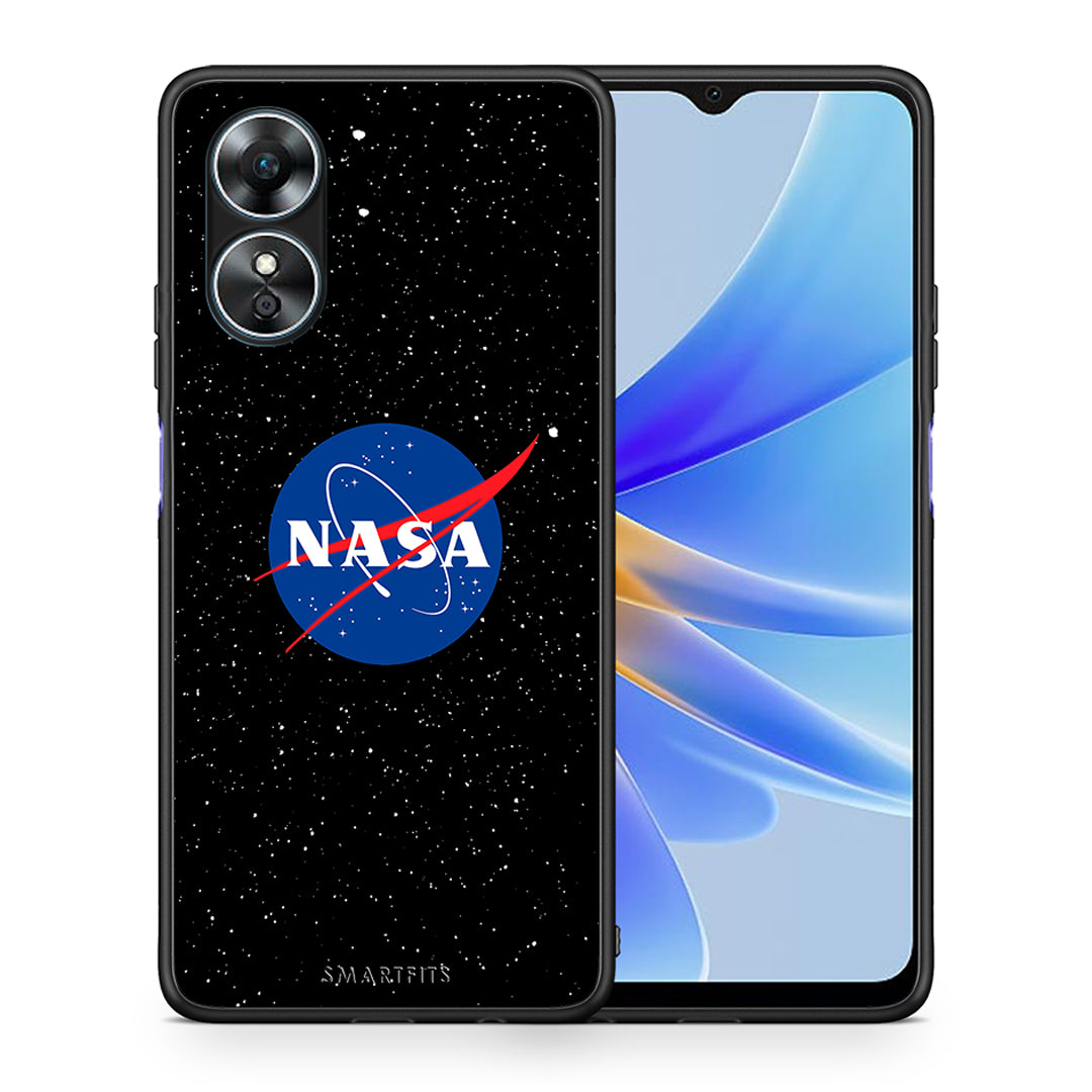 Θήκη Oppo A17 PopArt NASA από τη Smartfits με σχέδιο στο πίσω μέρος και μαύρο περίβλημα | Oppo A17 PopArt NASA Case with Colorful Back and Black Bezels