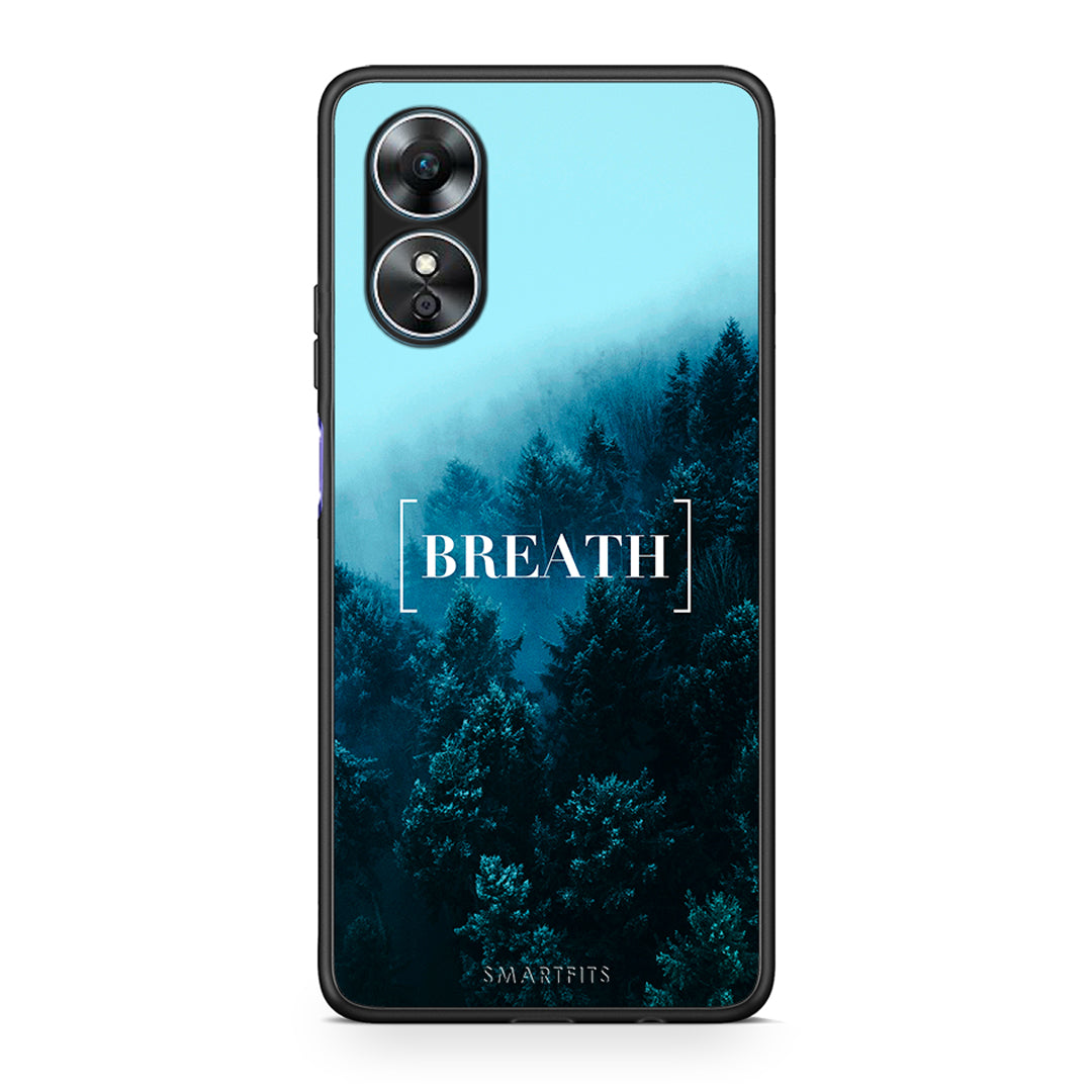 Θήκη Oppo A17 Quote Breath από τη Smartfits με σχέδιο στο πίσω μέρος και μαύρο περίβλημα | Oppo A17 Quote Breath Case with Colorful Back and Black Bezels