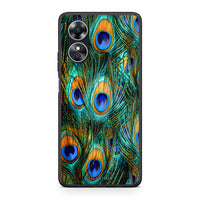 Thumbnail for Θήκη Oppo A17 Real Peacock Feathers από τη Smartfits με σχέδιο στο πίσω μέρος και μαύρο περίβλημα | Oppo A17 Real Peacock Feathers Case with Colorful Back and Black Bezels