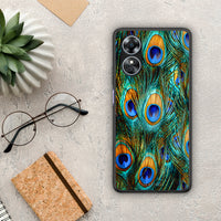 Thumbnail for Θήκη Oppo A17 Real Peacock Feathers από τη Smartfits με σχέδιο στο πίσω μέρος και μαύρο περίβλημα | Oppo A17 Real Peacock Feathers Case with Colorful Back and Black Bezels