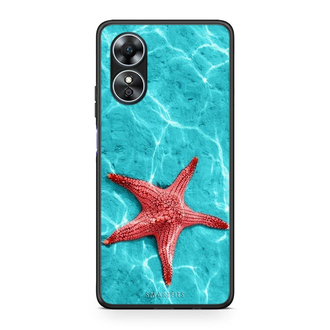 Θήκη Oppo A17 Red Starfish από τη Smartfits με σχέδιο στο πίσω μέρος και μαύρο περίβλημα | Oppo A17 Red Starfish Case with Colorful Back and Black Bezels