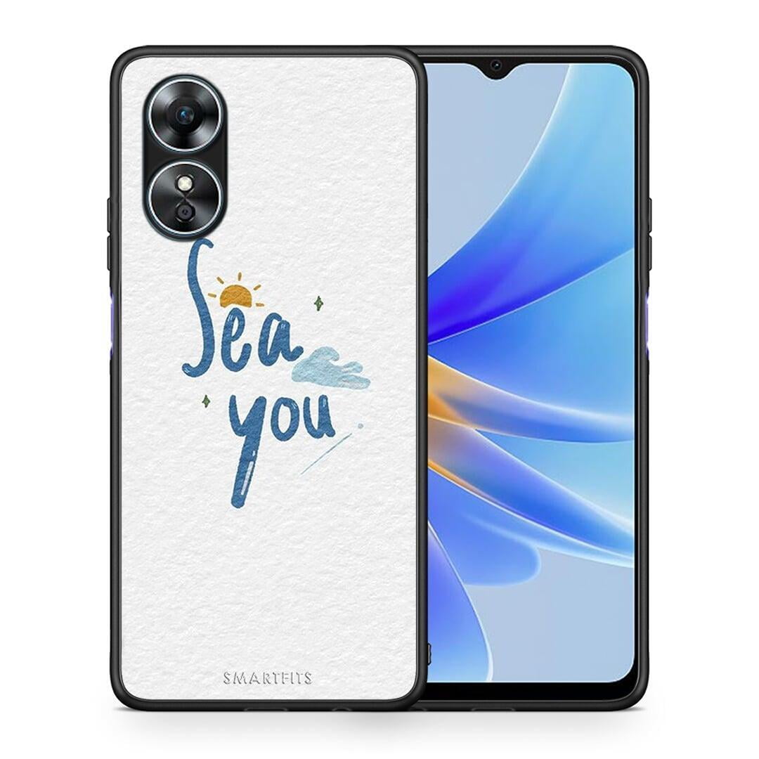 Θήκη Oppo A17 Sea You από τη Smartfits με σχέδιο στο πίσω μέρος και μαύρο περίβλημα | Oppo A17 Sea You Case with Colorful Back and Black Bezels