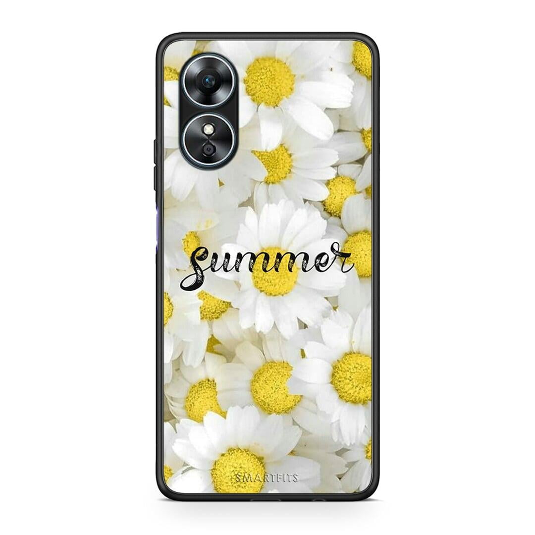 Θήκη Oppo A17 Summer Daisies από τη Smartfits με σχέδιο στο πίσω μέρος και μαύρο περίβλημα | Oppo A17 Summer Daisies Case with Colorful Back and Black Bezels