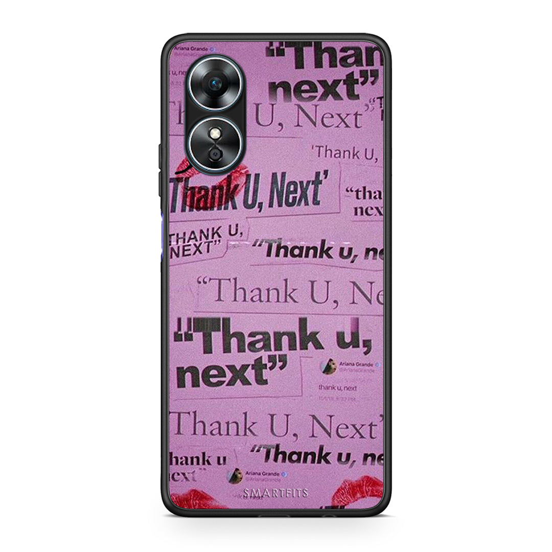 Θήκη Oppo A17 Thank You Next από τη Smartfits με σχέδιο στο πίσω μέρος και μαύρο περίβλημα | Oppo A17 Thank You Next Case with Colorful Back and Black Bezels