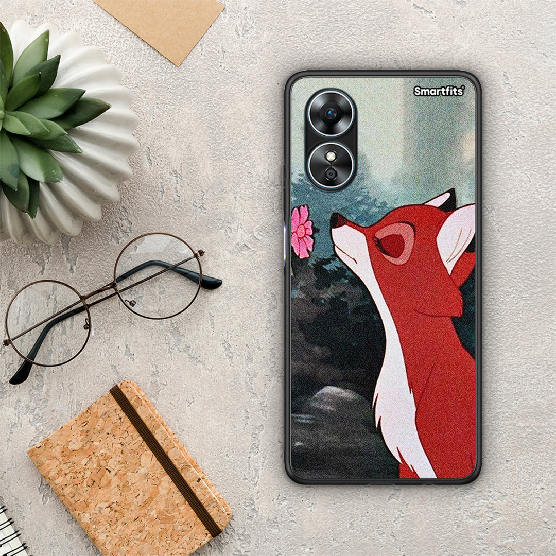 Θήκη Oppo A17 Tod And Vixey Love 2 από τη Smartfits με σχέδιο στο πίσω μέρος και μαύρο περίβλημα | Oppo A17 Tod And Vixey Love 2 Case with Colorful Back and Black Bezels