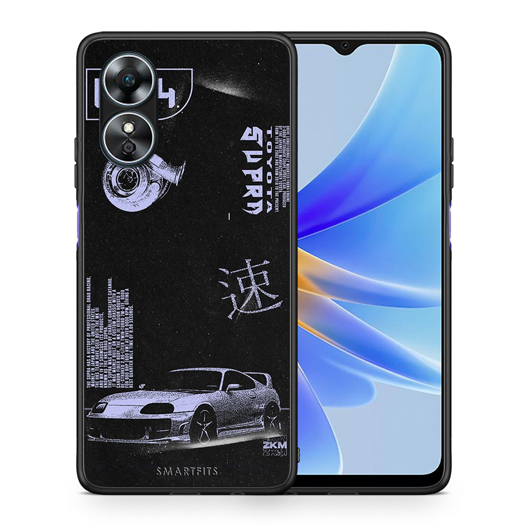 Θήκη Oppo A17 Tokyo Drift από τη Smartfits με σχέδιο στο πίσω μέρος και μαύρο περίβλημα | Oppo A17 Tokyo Drift Case with Colorful Back and Black Bezels