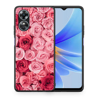 Thumbnail for Θήκη Oppo A17 Valentine RoseGarden από τη Smartfits με σχέδιο στο πίσω μέρος και μαύρο περίβλημα | Oppo A17 Valentine RoseGarden Case with Colorful Back and Black Bezels