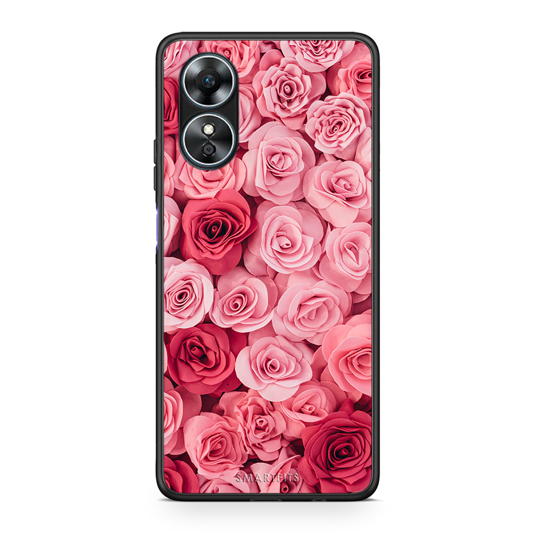 Θήκη Oppo A17 Valentine RoseGarden από τη Smartfits με σχέδιο στο πίσω μέρος και μαύρο περίβλημα | Oppo A17 Valentine RoseGarden Case with Colorful Back and Black Bezels