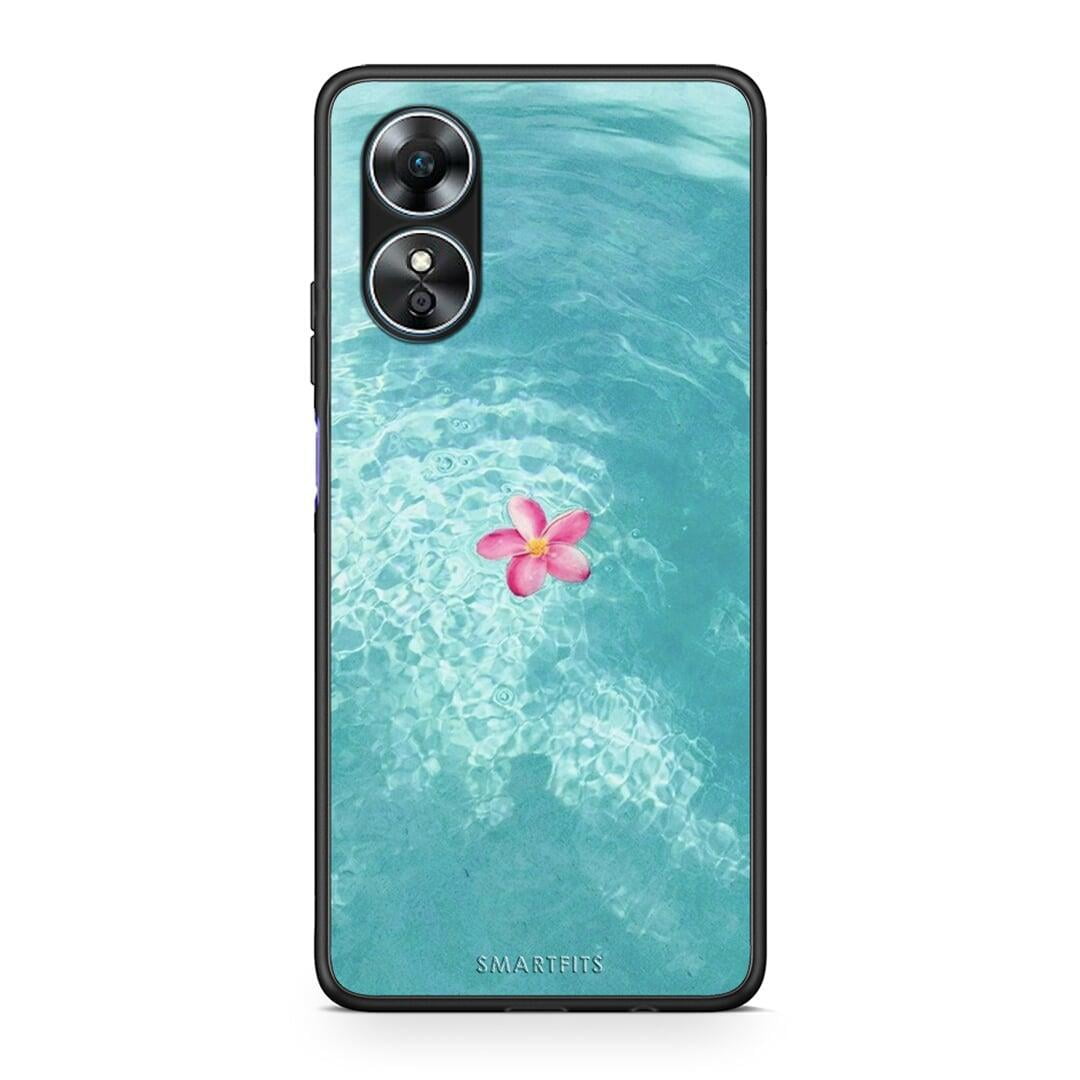 Θήκη Oppo A17 Water Flower από τη Smartfits με σχέδιο στο πίσω μέρος και μαύρο περίβλημα | Oppo A17 Water Flower Case with Colorful Back and Black Bezels