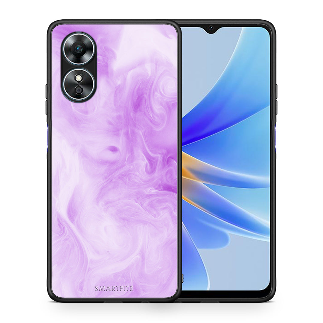 Θήκη Oppo A17 Watercolor Lavender από τη Smartfits με σχέδιο στο πίσω μέρος και μαύρο περίβλημα | Oppo A17 Watercolor Lavender Case with Colorful Back and Black Bezels