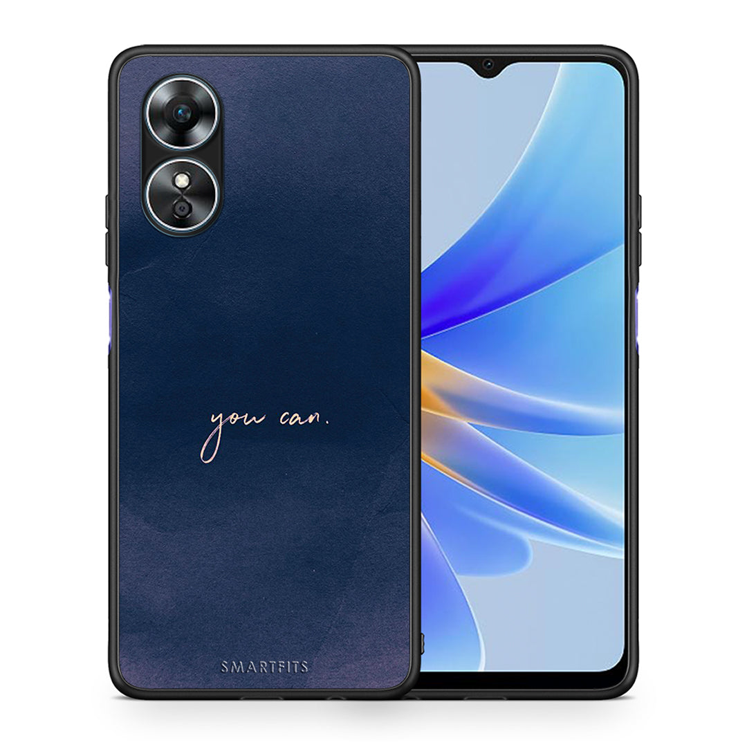 Θήκη Oppo A17 You Can από τη Smartfits με σχέδιο στο πίσω μέρος και μαύρο περίβλημα | Oppo A17 You Can Case with Colorful Back and Black Bezels