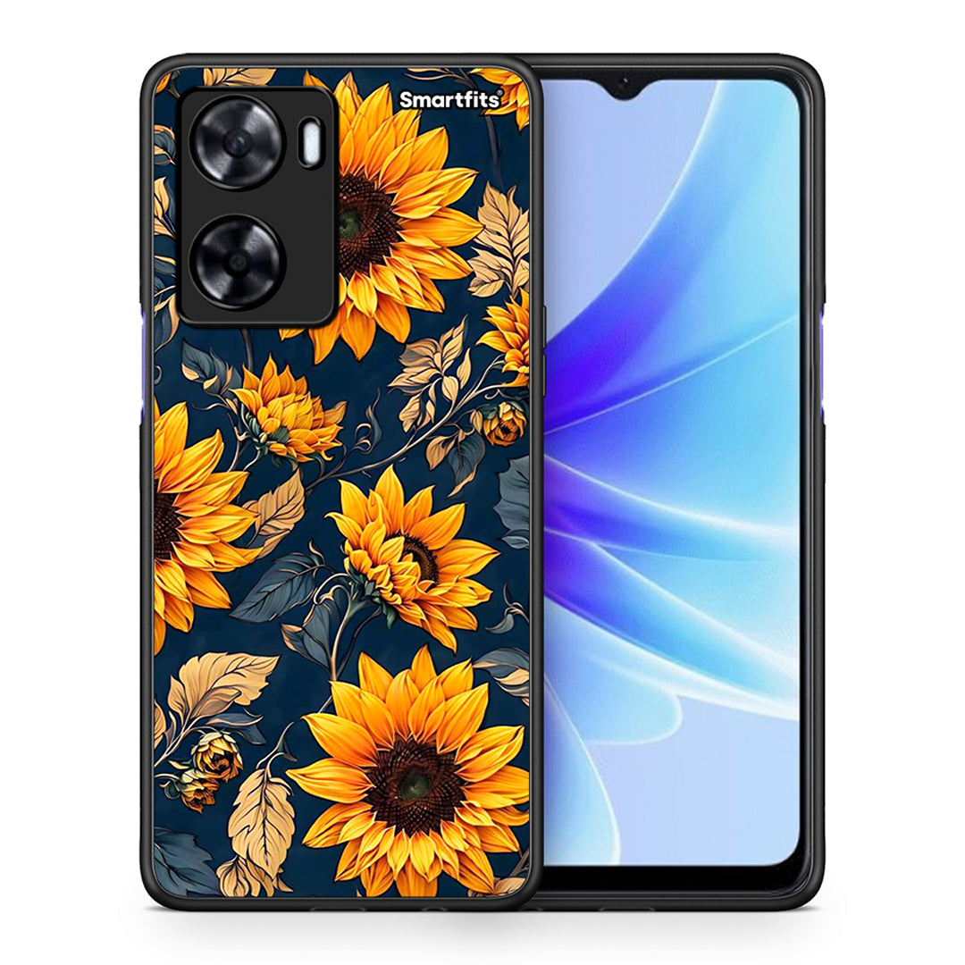 Θήκη Oppo A57s / A77s / A58 / OnePlus Nord N20 SE Autumn Sunflowers από τη Smartfits με σχέδιο στο πίσω μέρος και μαύρο περίβλημα | Oppo A57s / A77s / A58 / OnePlus Nord N20 SE Autumn Sunflowers case with colorful back and black bezels