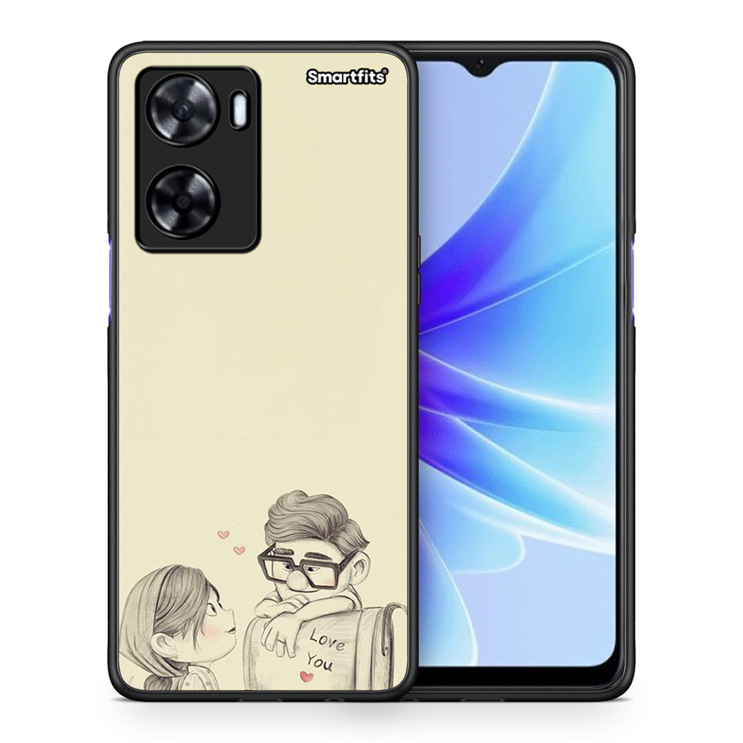 Θήκη Oppo A57s / A77s / A58 / OnePlus Nord N20 SE Carl And Ellie από τη Smartfits με σχέδιο στο πίσω μέρος και μαύρο περίβλημα | Oppo A57s / A77s / A58 / OnePlus Nord N20 SE Carl And Ellie case with colorful back and black bezels