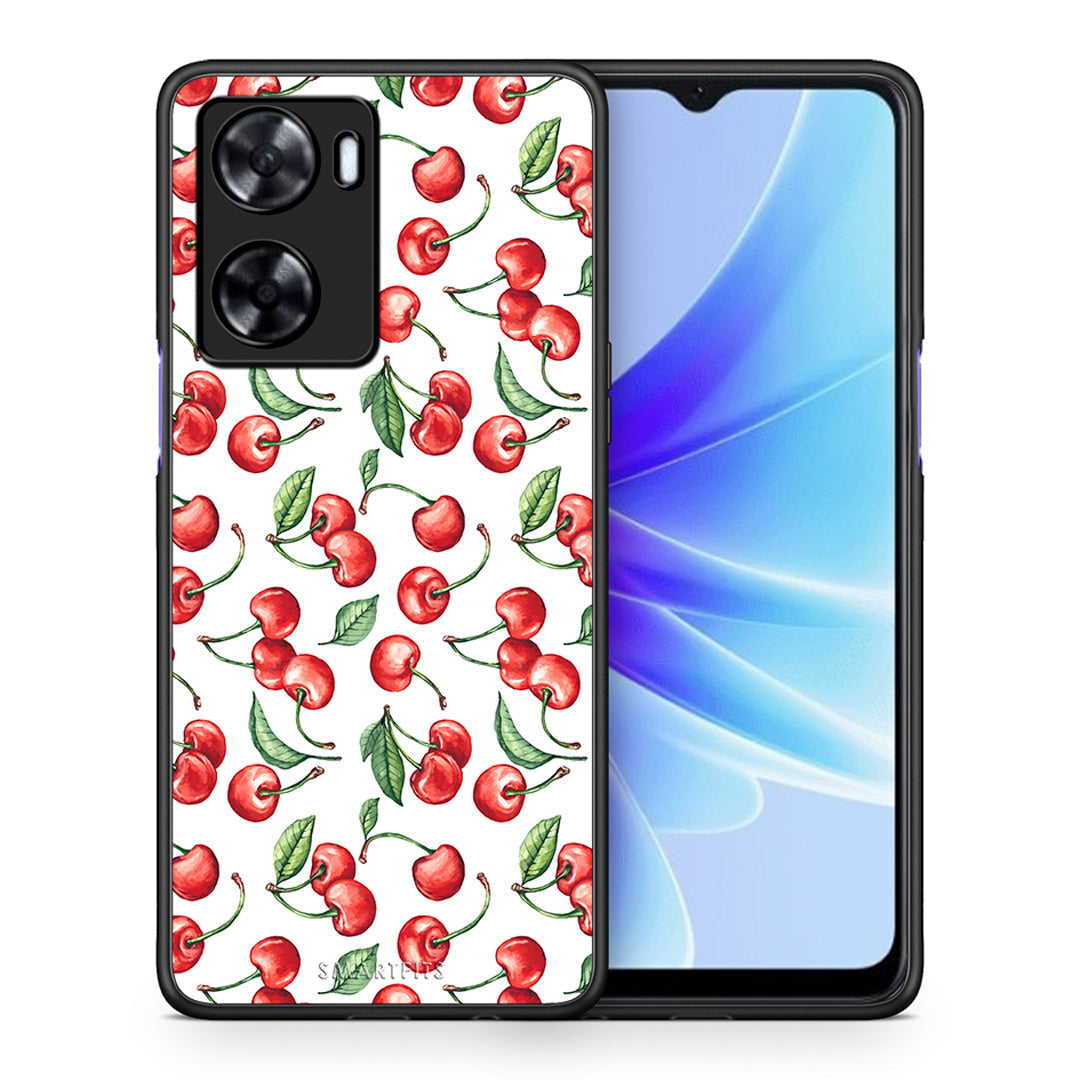 Θήκη Oppo A57s / A77s / A58 / OnePlus Nord N20 SE Cherry Summer από τη Smartfits με σχέδιο στο πίσω μέρος και μαύρο περίβλημα | Oppo A57s / A77s / A58 / OnePlus Nord N20 SE Cherry Summer case with colorful back and black bezels