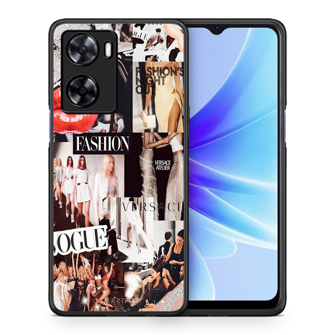 Θήκη Αγίου Βαλεντίνου Oppo A57s / A77s / A58 / OnePlus Nord N20 SE Collage Fashion από τη Smartfits με σχέδιο στο πίσω μέρος και μαύρο περίβλημα | Oppo A57s / A77s / A58 / OnePlus Nord N20 SE Collage Fashion case with colorful back and black bezels