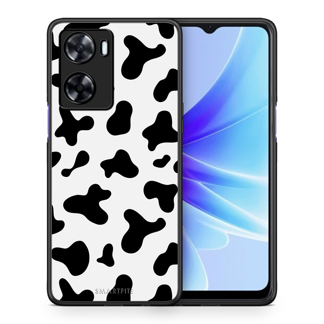 Θήκη Oppo A57s / A77s / A77 Cow Print από τη Smartfits με σχέδιο στο πίσω μέρος και μαύρο περίβλημα | Oppo A57s / A77s / A77 Cow Print case with colorful back and black bezels