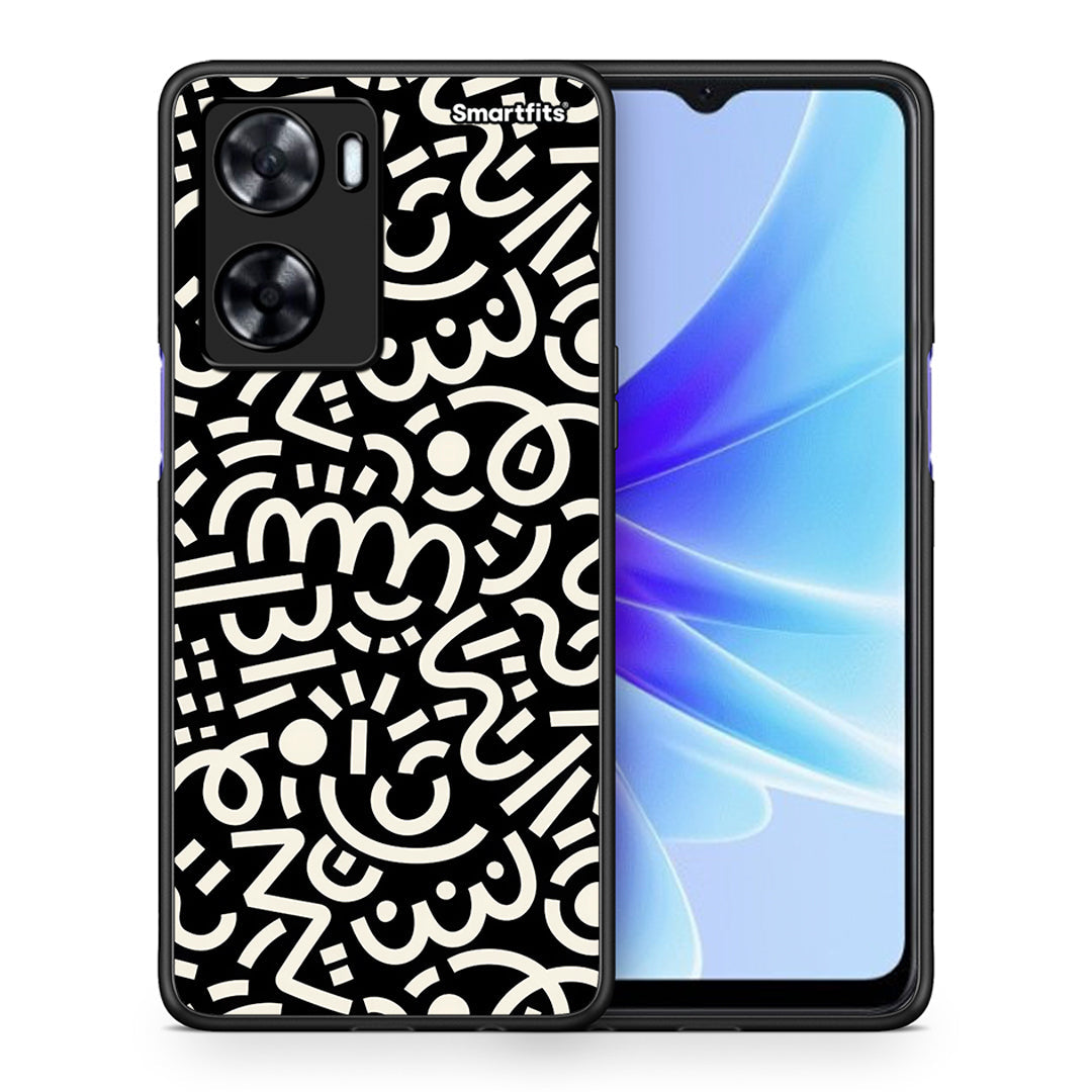 Θήκη Oppo A57s / A77s / A58 / OnePlus Nord N20 SE Doodle Art από τη Smartfits με σχέδιο στο πίσω μέρος και μαύρο περίβλημα | Oppo A57s / A77s / A58 / OnePlus Nord N20 SE Doodle Art case with colorful back and black bezels