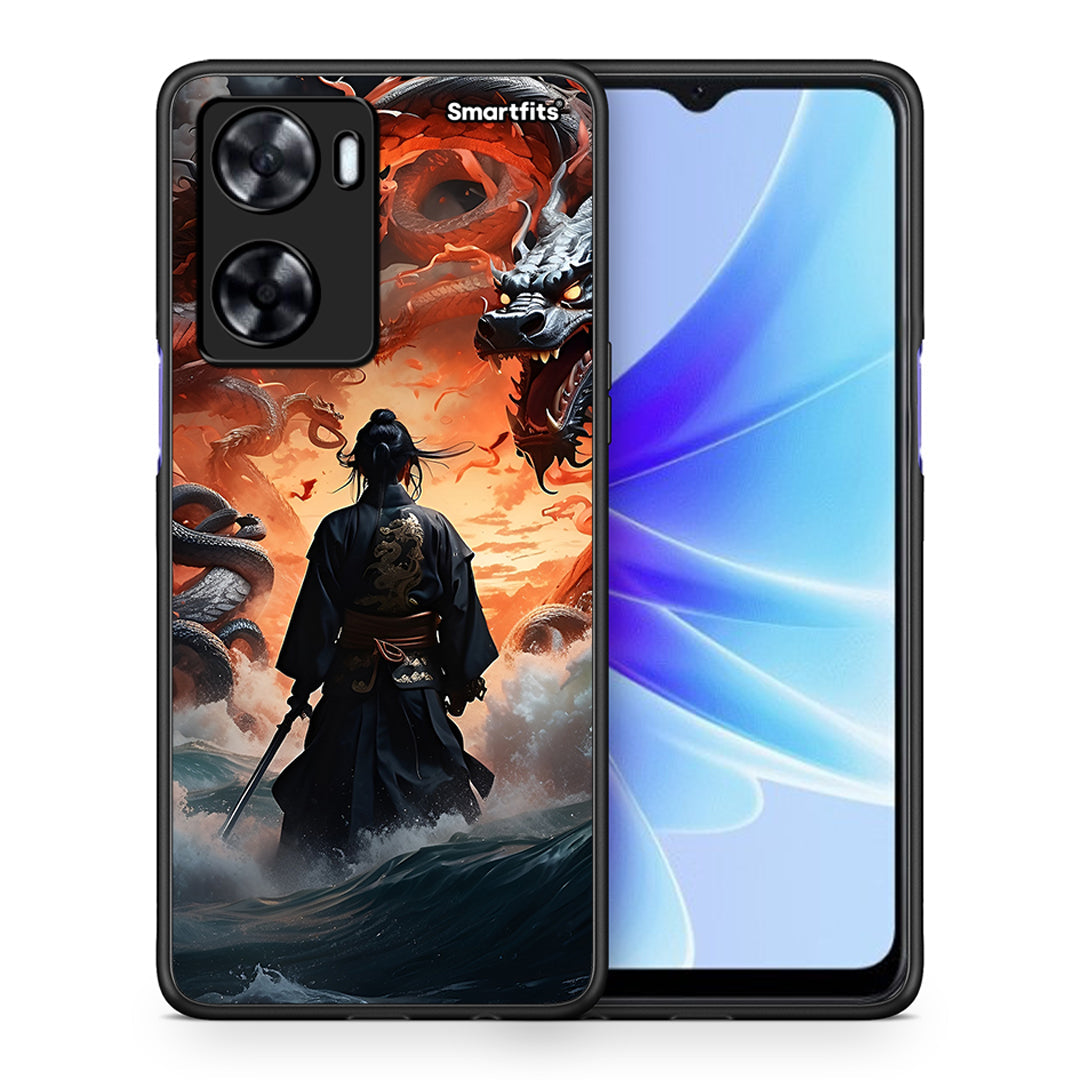 Θήκη Oppo A57s / A77s / A58 / OnePlus Nord N20 SE Dragons Fight από τη Smartfits με σχέδιο στο πίσω μέρος και μαύρο περίβλημα | Oppo A57s / A77s / A58 / OnePlus Nord N20 SE Dragons Fight case with colorful back and black bezels