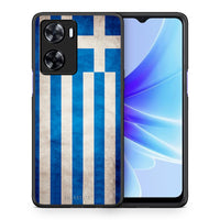 Thumbnail for Θήκη Oppo A57s / A77s / A58 / OnePlus Nord N20 SE Greek Flag από τη Smartfits με σχέδιο στο πίσω μέρος και μαύρο περίβλημα | Oppo A57s / A77s / A58 / OnePlus Nord N20 SE Greek Flag case with colorful back and black bezels