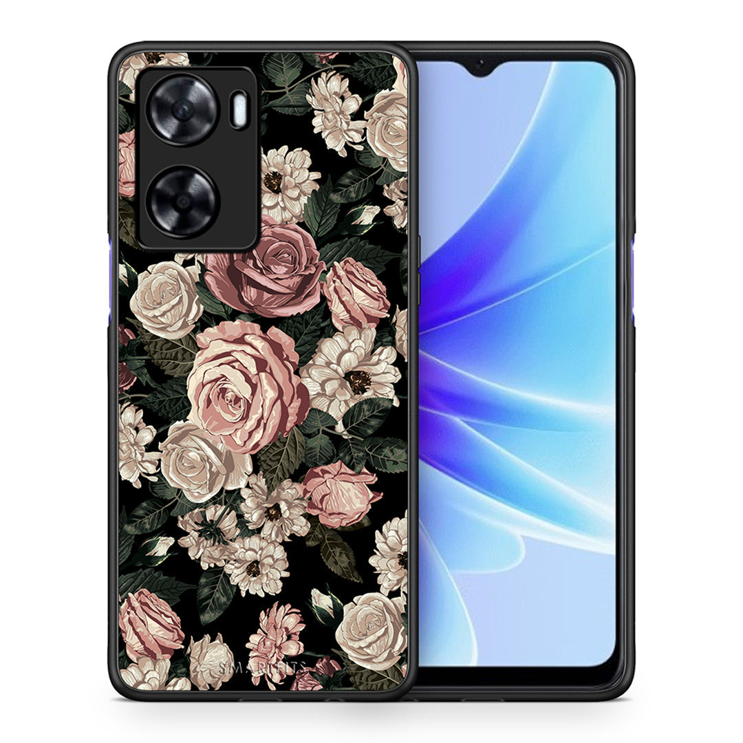 Θήκη Oppo A57s / A77s / A58 / OnePlus Nord N20 SE Wild Roses Flower από τη Smartfits με σχέδιο στο πίσω μέρος και μαύρο περίβλημα | Oppo A57s / A77s / A58 / OnePlus Nord N20 SE Wild Roses Flower case with colorful back and black bezels