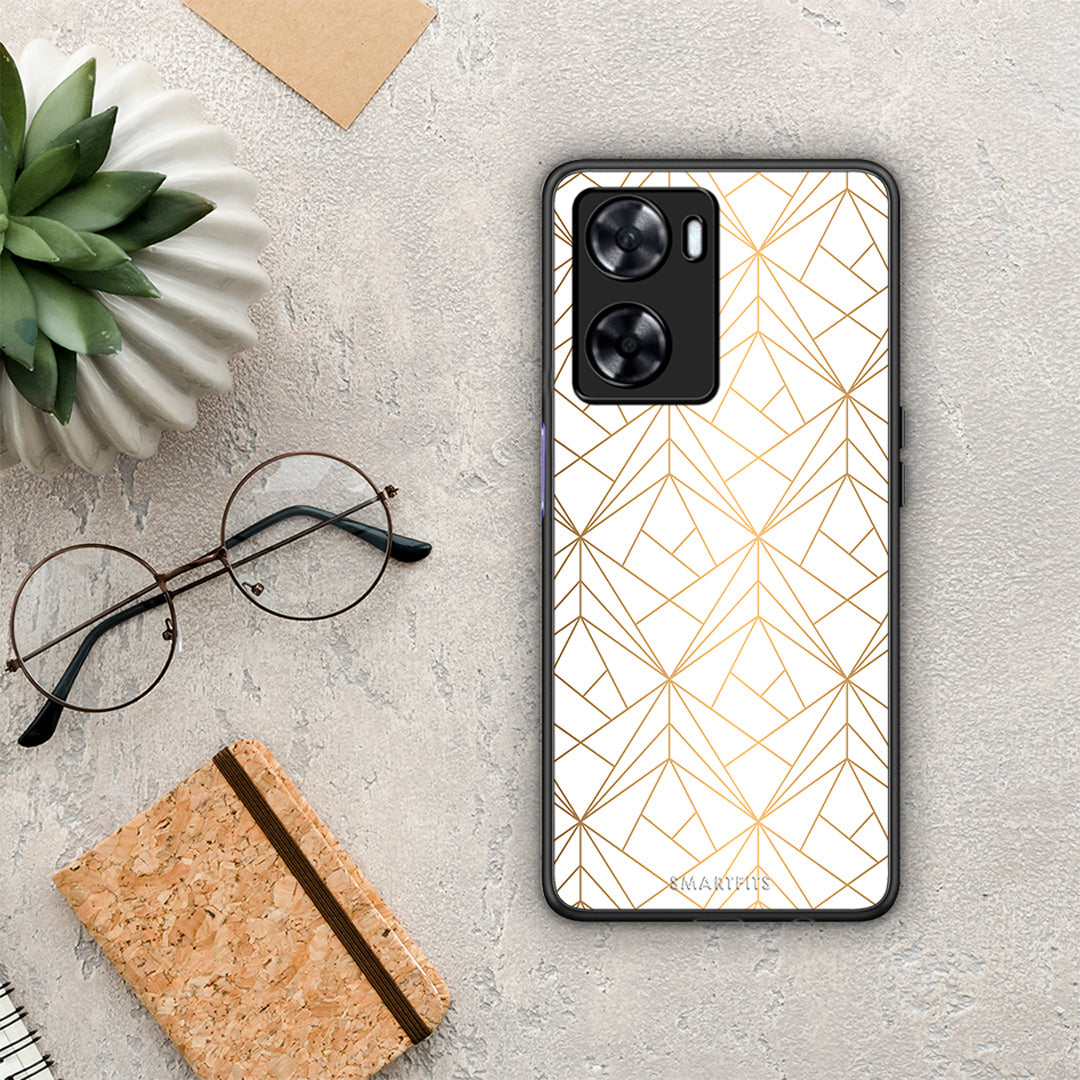 Geometric Luxury White - Oppo A57s / A77s / A58 case
