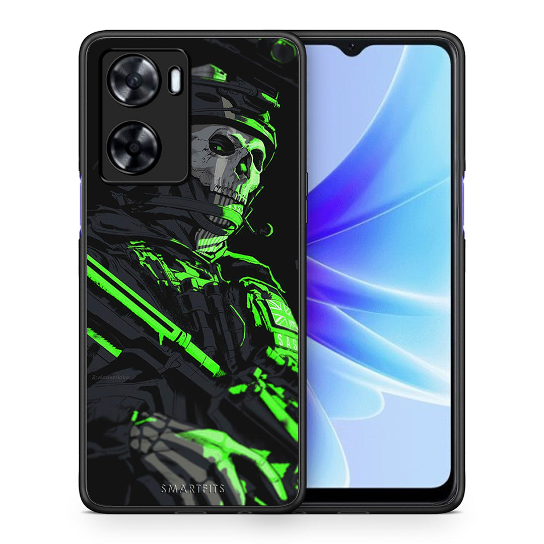 Θήκη Αγίου Βαλεντίνου Oppo A57s / A77s / A58 / OnePlus Nord N20 SE Green Soldier από τη Smartfits με σχέδιο στο πίσω μέρος και μαύρο περίβλημα | Oppo A57s / A77s / A58 / OnePlus Nord N20 SE Green Soldier case with colorful back and black bezels