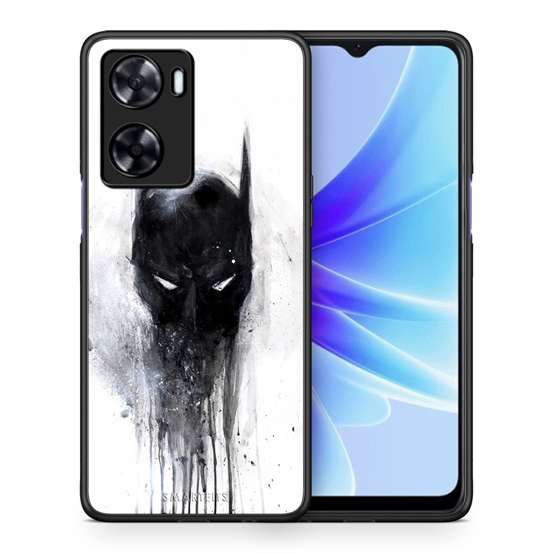 Θήκη Oppo A57s / A77s / A77 Paint Bat Hero από τη Smartfits με σχέδιο στο πίσω μέρος και μαύρο περίβλημα | Oppo A57s / A77s / A77 Paint Bat Hero case with colorful back and black bezels