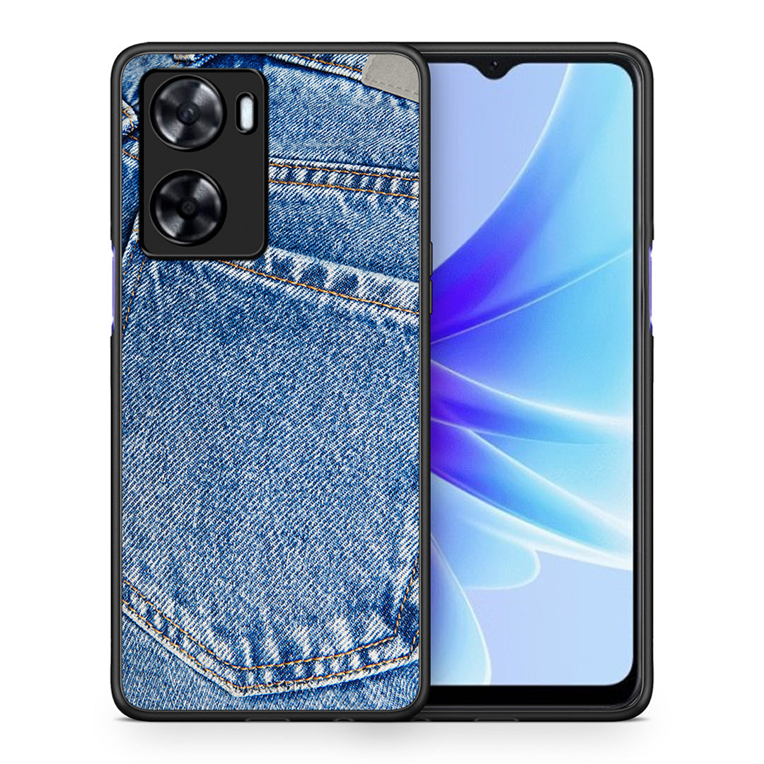 Θήκη Oppo A57s / A77s / A58 / OnePlus Nord N20 SE Jeans Pocket από τη Smartfits με σχέδιο στο πίσω μέρος και μαύρο περίβλημα | Oppo A57s / A77s / A58 / OnePlus Nord N20 SE Jeans Pocket case with colorful back and black bezels