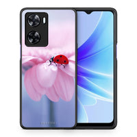 Thumbnail for Θήκη Oppo A57s / A77s / A58 / OnePlus Nord N20 SE Ladybug Flower από τη Smartfits με σχέδιο στο πίσω μέρος και μαύρο περίβλημα | Oppo A57s / A77s / A58 / OnePlus Nord N20 SE Ladybug Flower case with colorful back and black bezels