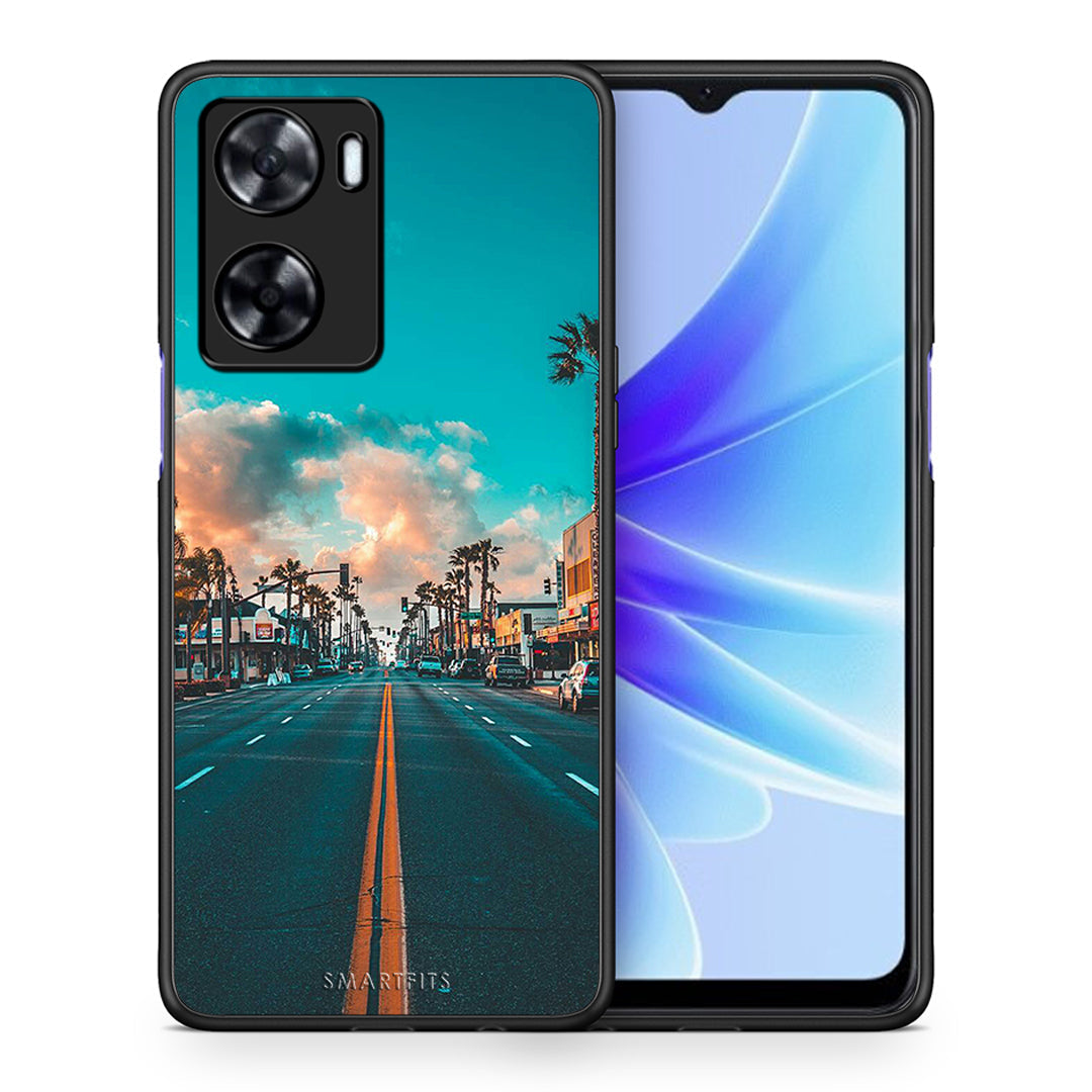 Θήκη Oppo A57s / A77s / A58 / OnePlus Nord N20 SE City Landscape από τη Smartfits με σχέδιο στο πίσω μέρος και μαύρο περίβλημα | Oppo A57s / A77s / A58 / OnePlus Nord N20 SE City Landscape case with colorful back and black bezels