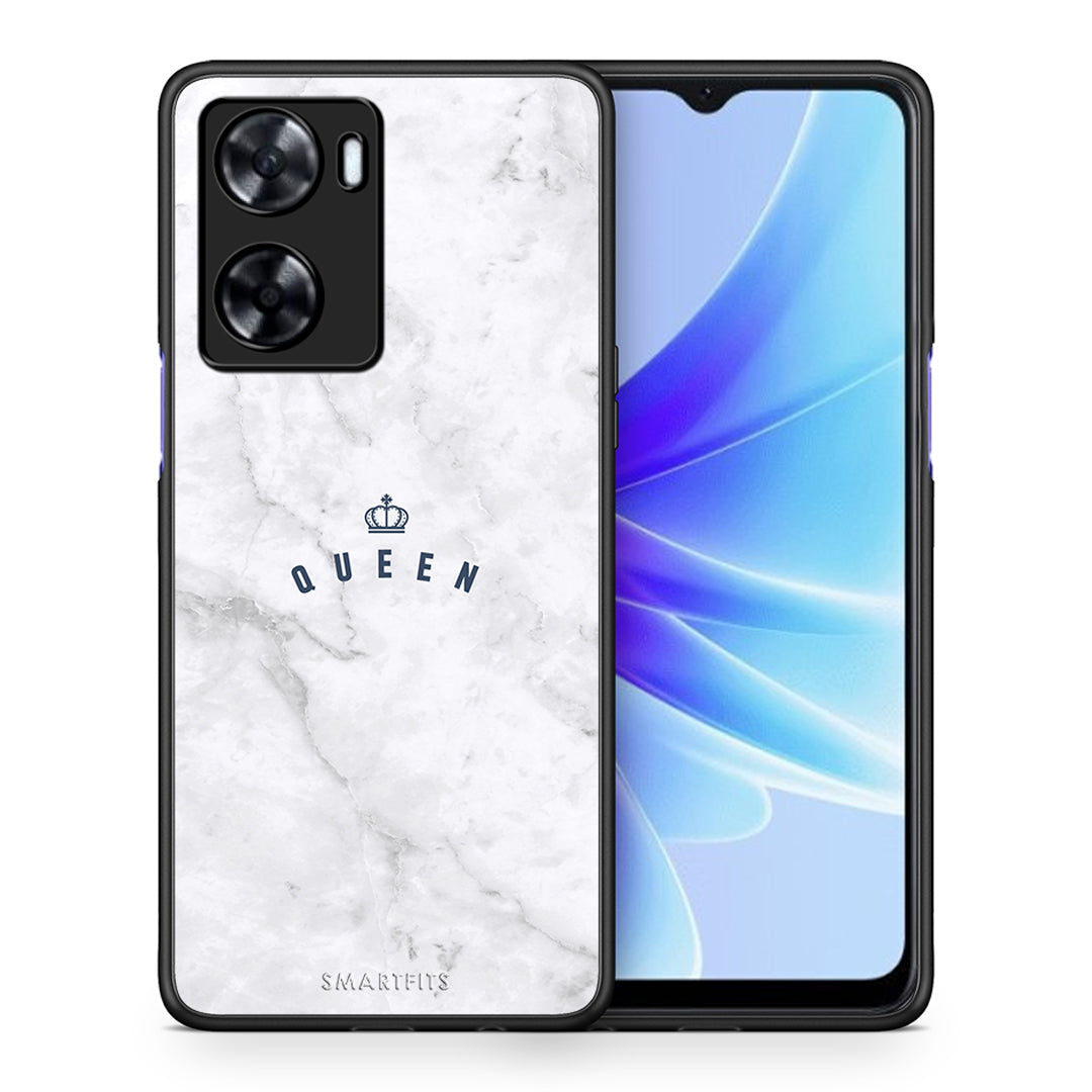 Θήκη Oppo A57s / A77s / A58 / OnePlus Nord N20 SE Queen Marble από τη Smartfits με σχέδιο στο πίσω μέρος και μαύρο περίβλημα | Oppo A57s / A77s / A58 / OnePlus Nord N20 SE Queen Marble case with colorful back and black bezels