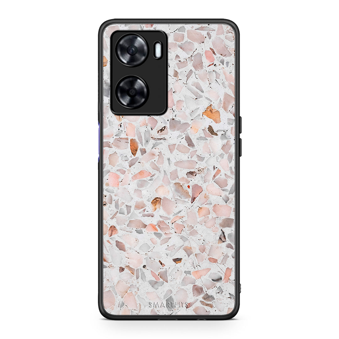 Oppo A57s / A77s / A77 Marble Terrazzo θήκη από τη Smartfits με σχέδιο στο πίσω μέρος και μαύρο περίβλημα | Smartphone case with colorful back and black bezels by Smartfits