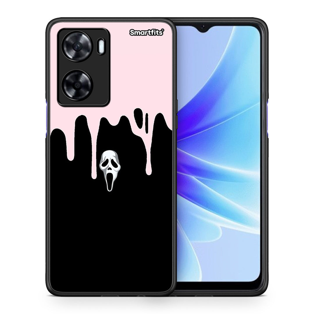 Θήκη Oppo A57s / A77s / A58 / OnePlus Nord N20 SE Melting Halloween Mask από τη Smartfits με σχέδιο στο πίσω μέρος και μαύρο περίβλημα | Oppo A57s / A77s / A58 / OnePlus Nord N20 SE Melting Halloween Mask case with colorful back and black bezels