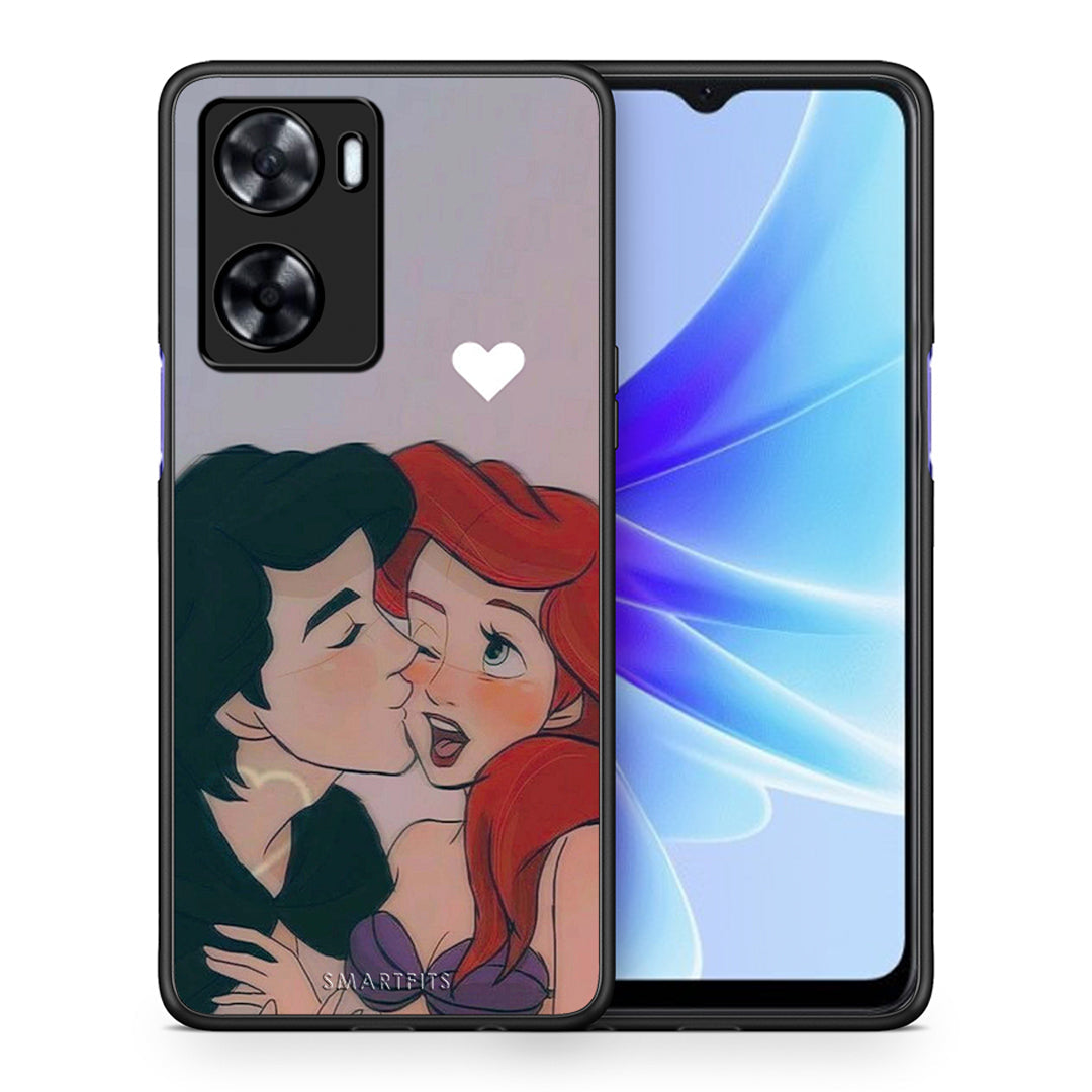 Θήκη Αγίου Βαλεντίνου Oppo A57s / A77s / A58 / OnePlus Nord N20 SE Mermaid Love από τη Smartfits με σχέδιο στο πίσω μέρος και μαύρο περίβλημα | Oppo A57s / A77s / A58 / OnePlus Nord N20 SE Mermaid Love case with colorful back and black bezels