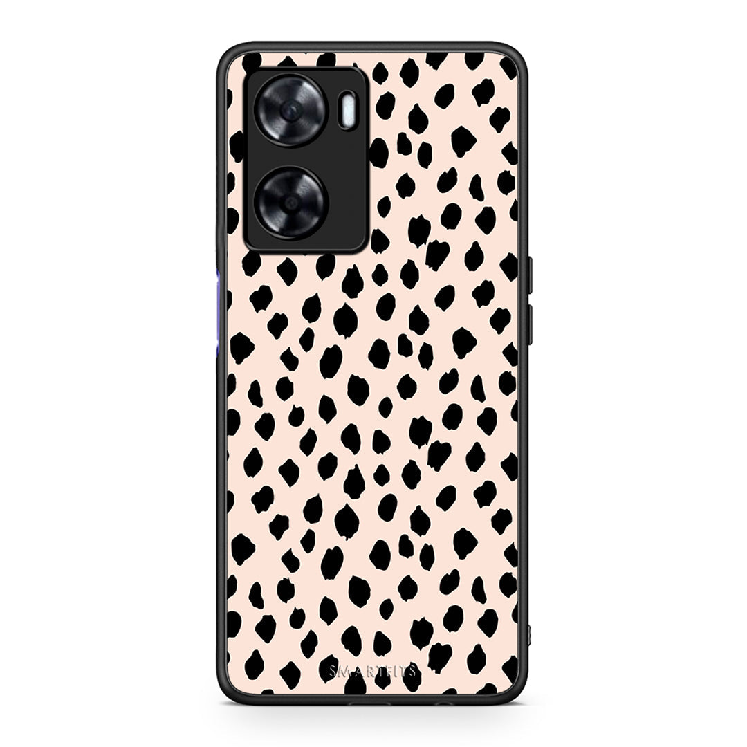 Oppo A57s / A77s / A77 New Polka Dots θήκη από τη Smartfits με σχέδιο στο πίσω μέρος και μαύρο περίβλημα | Smartphone case with colorful back and black bezels by Smartfits