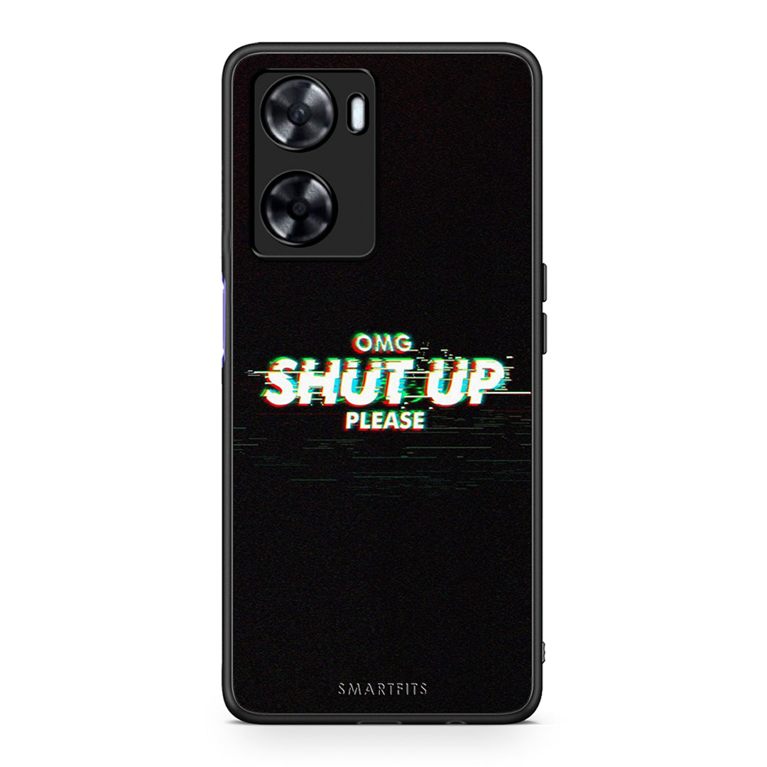 Oppo A57s / A77s / A77 OMG ShutUp θήκη από τη Smartfits με σχέδιο στο πίσω μέρος και μαύρο περίβλημα | Smartphone case with colorful back and black bezels by Smartfits