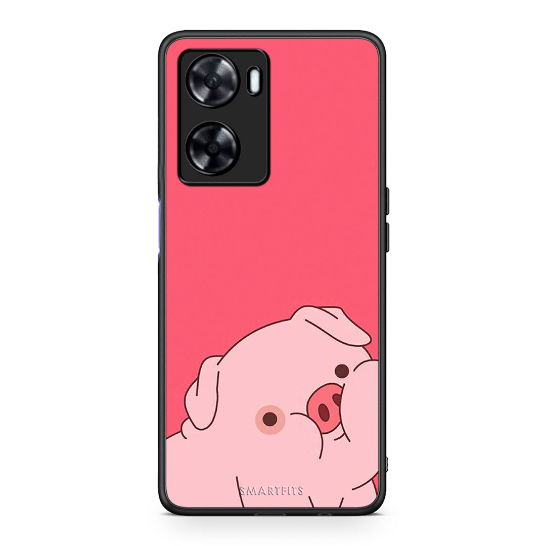 Oppo A57s / A77s / A58 / OnePlus Nord N20 SE Pig Love 1 Θήκη Αγίου Βαλεντίνου από τη Smartfits με σχέδιο στο πίσω μέρος και μαύρο περίβλημα | Smartphone case with colorful back and black bezels by Smartfits