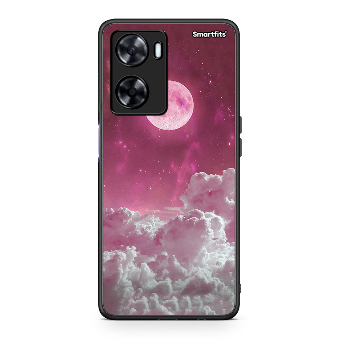 Oppo A57s / A77s / A58 / OnePlus Nord N20 SE Pink Moon θήκη από τη Smartfits με σχέδιο στο πίσω μέρος και μαύρο περίβλημα | Smartphone case with colorful back and black bezels by Smartfits