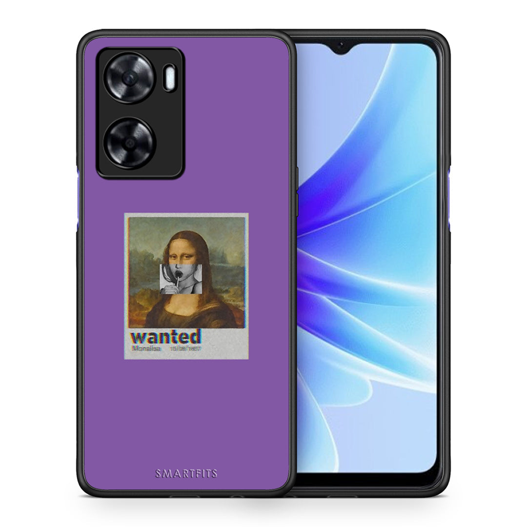 Θήκη Oppo A57s / A77s / A77 Monalisa Popart από τη Smartfits με σχέδιο στο πίσω μέρος και μαύρο περίβλημα | Oppo A57s / A77s / A77 Monalisa Popart case with colorful back and black bezels