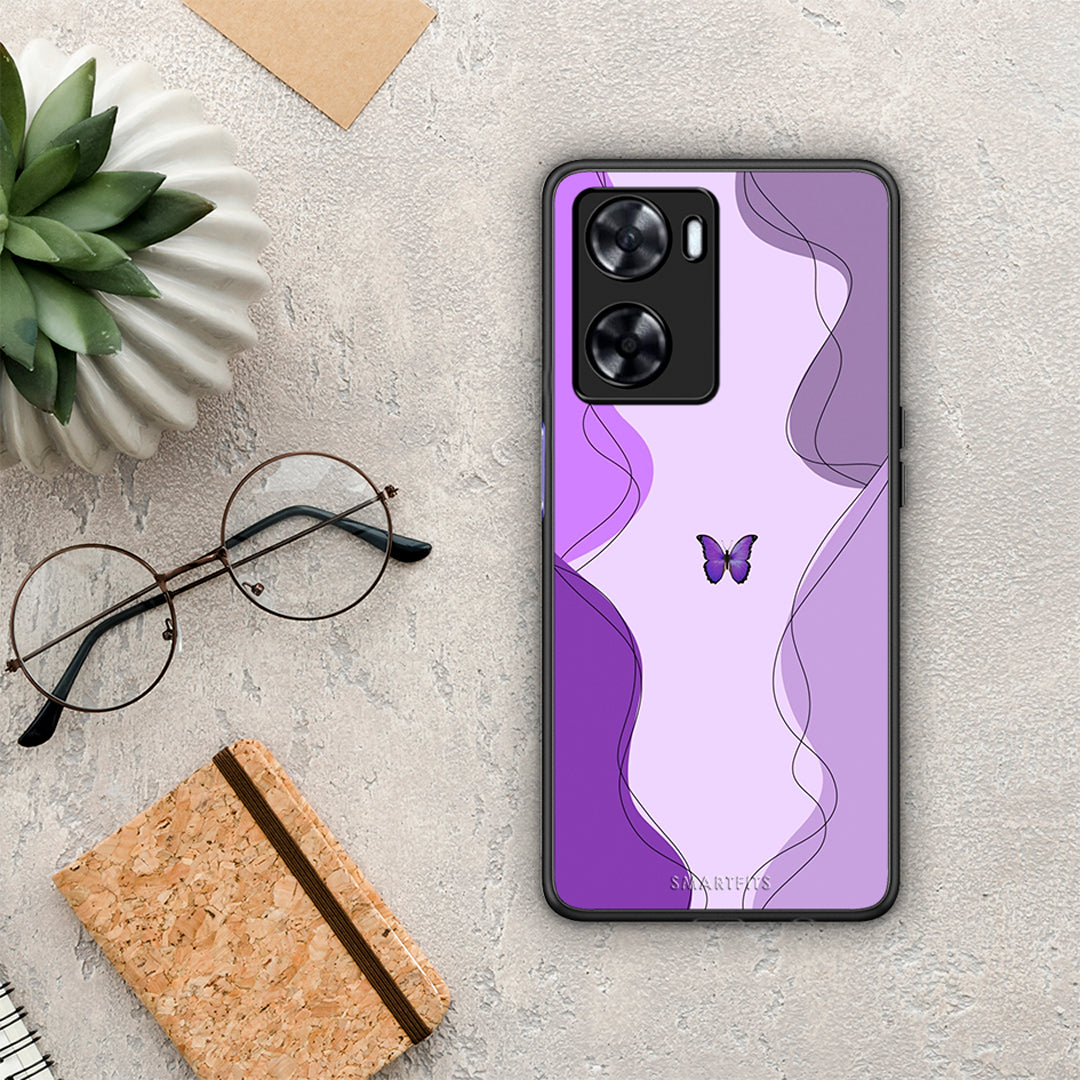 Purple Mariposa - Oppo A57s / A77s / A58 case