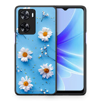 Thumbnail for Θήκη Oppo A57s / A77s / A58 / OnePlus Nord N20 SE Real Daisies από τη Smartfits με σχέδιο στο πίσω μέρος και μαύρο περίβλημα | Oppo A57s / A77s / A58 / OnePlus Nord N20 SE Real Daisies case with colorful back and black bezels